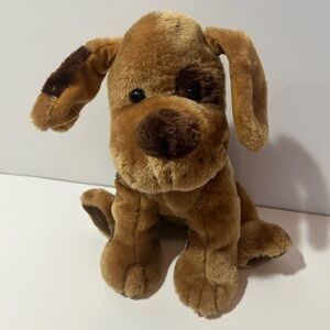 Vintage Shalom Toy Co Plush Puppy Dog Spots Eye Patch Brown